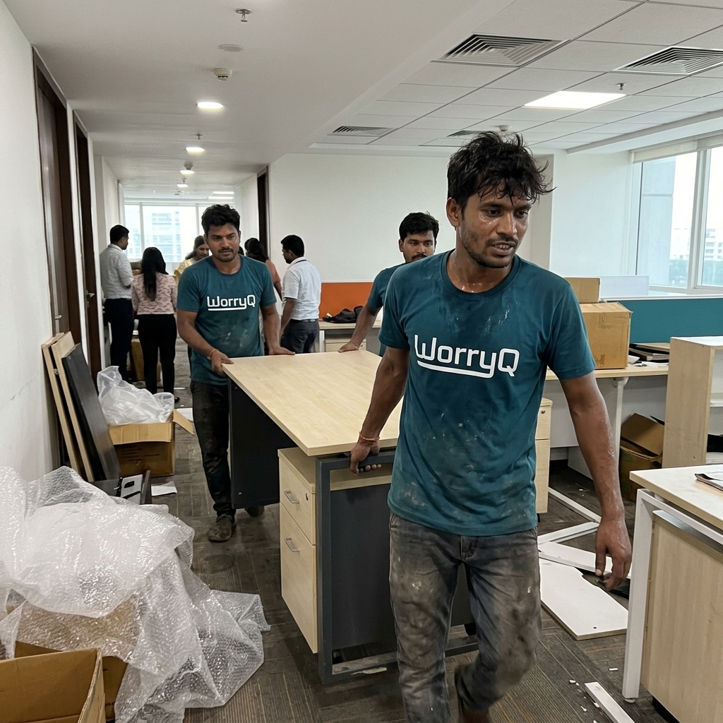 Office relocation labour services in Ahmedabad by WorryQ